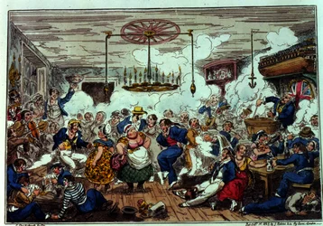 Sailors Carousing, or a Peep in the Long Room, published by James Robins and Co., 1st October 1825